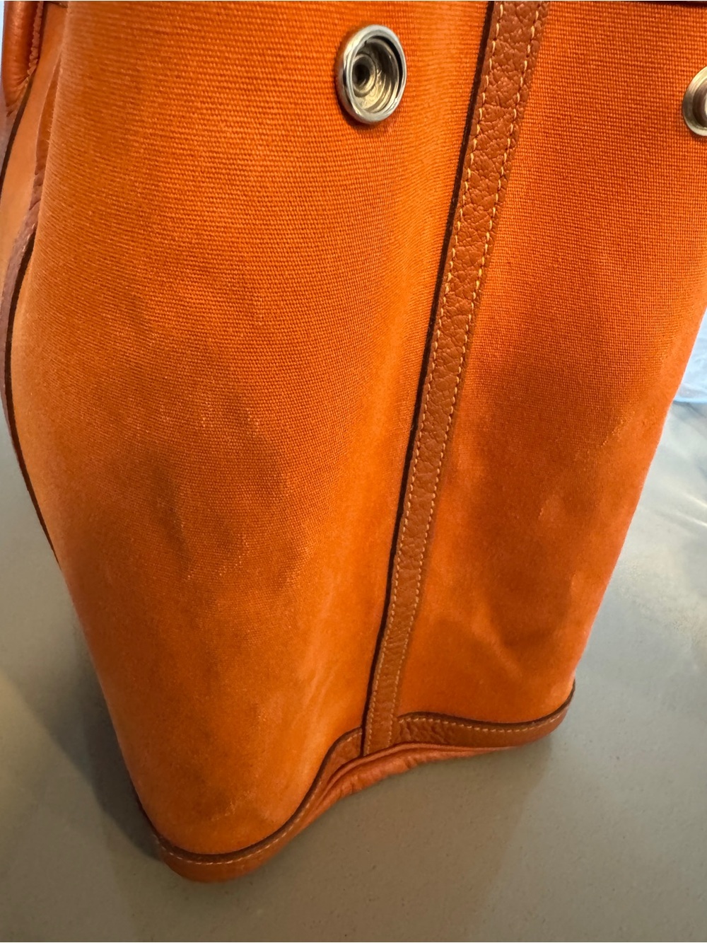 Hermès Garden Party 36 (MM) in Classic Hermes Orange Canvas & Leather - Picture 14 of 15